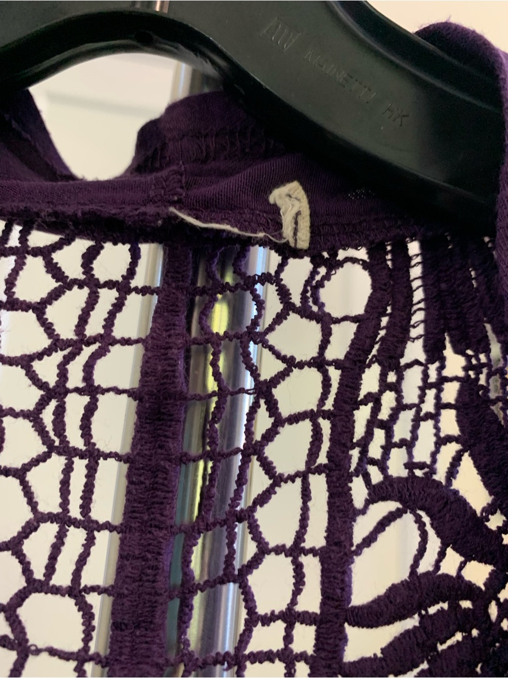 Sleeveless Draped Crochet-Back Vest in Deep Purple Women’s Large Asymmetrical - Picture 7 of 16